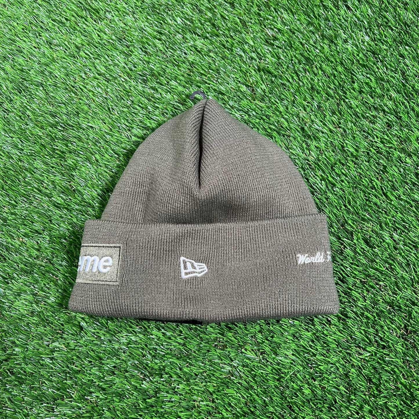 Supreme New Era Box Logo Beanie Light Olive (2025) NEW x15496
