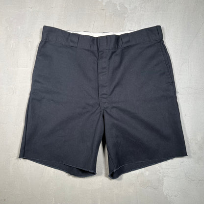 Y2K Dickies Raw Hem Black Workwear Shorts Size 36 NEW v19097