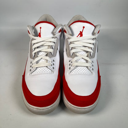 Jordan 3 Tinker White University Red (2019) Size 8.5 USED S21541