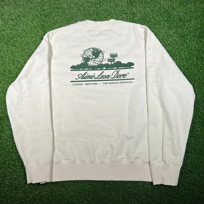 Aime Leon Dore ALD Classic Logo White Crewneck Size XL USED x15859