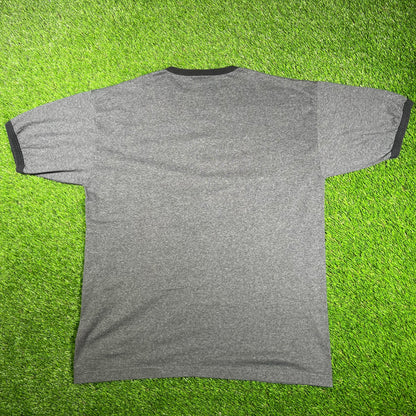 2006 How Many Licks Owl Grey Ringer Tee Size XL USED v17171