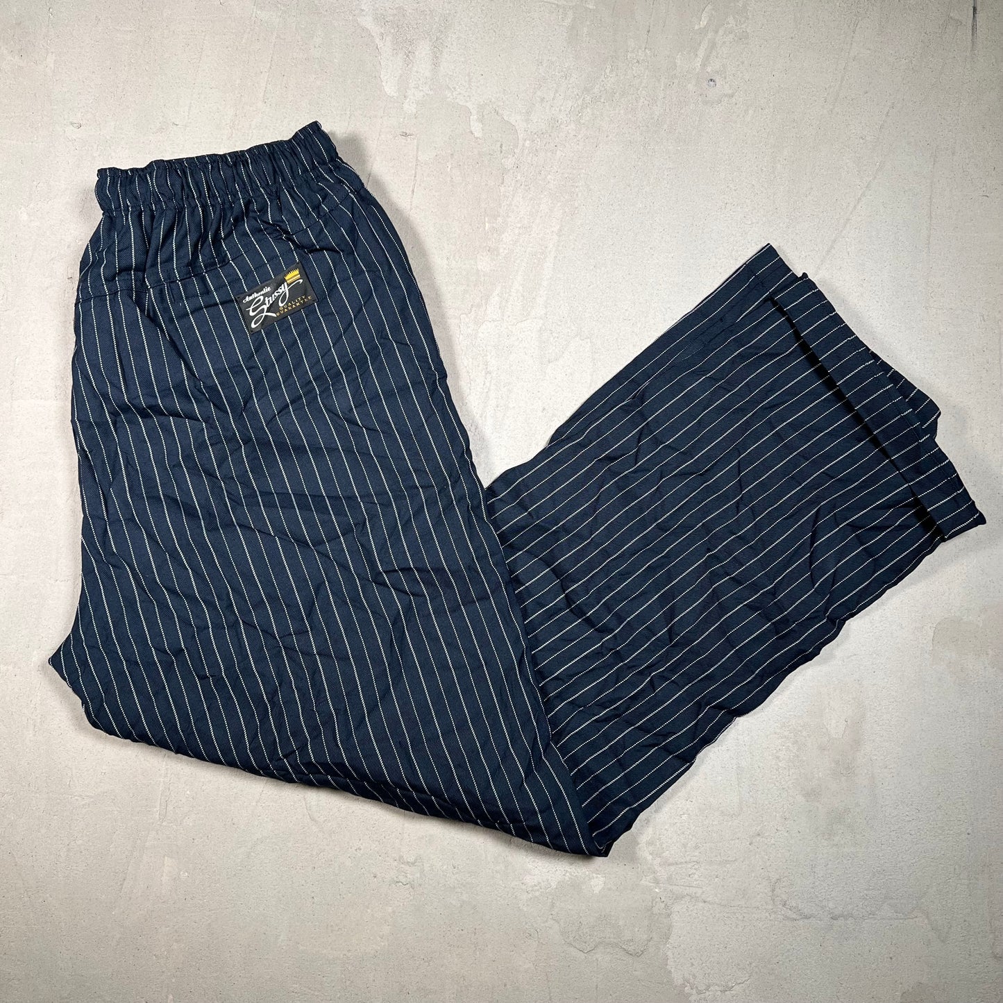 Stussy Wrinkled Stripe Beach Pant Navy (2024) Size Large USED x17548
