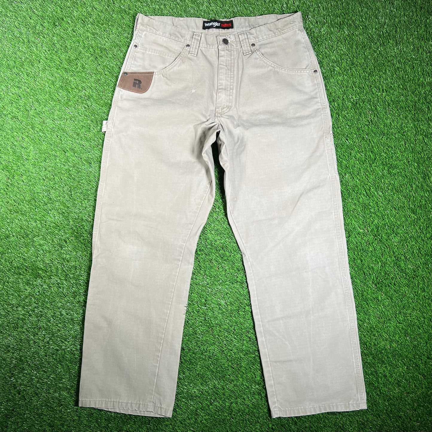 Y2K Wrangler Khaki Workwear Size 34 USED v18186