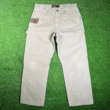 Y2K Wrangler Khaki Workwear Size 34 USED v18186
