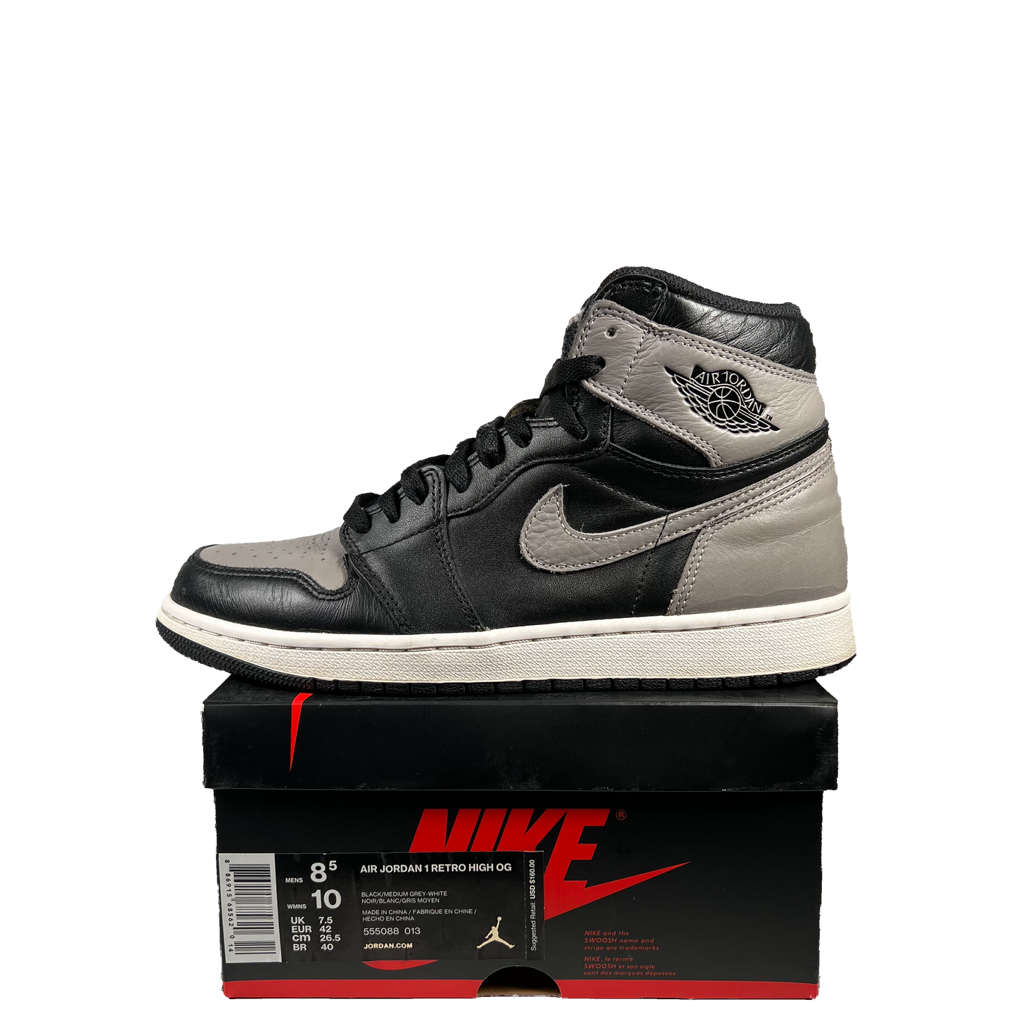 Jordan 1 High Shadow (2018) Size 8.5 USED s19874