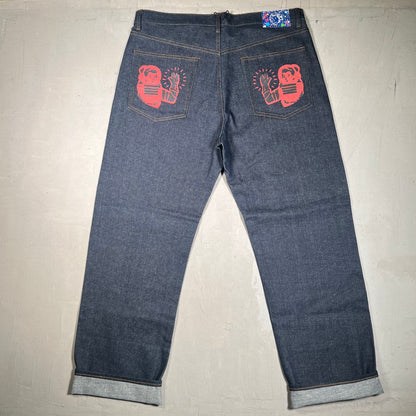 Billionaire Boys Club Ice Cream Running Dog Selvedge Denim Size XL USED x17482