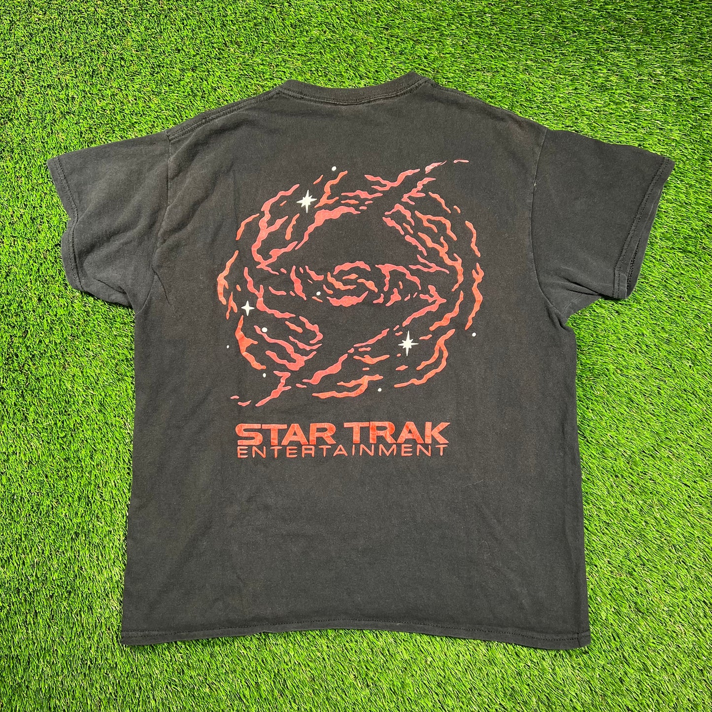 StarTrack Black/Red Stars Tee Size Large USED