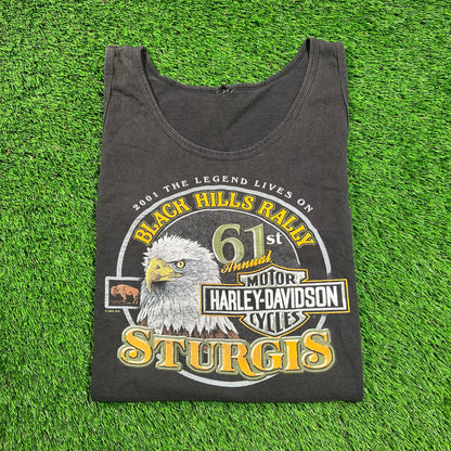 2001 Harley Davidson Stugis Rally Black Tank Size XL USED v18470