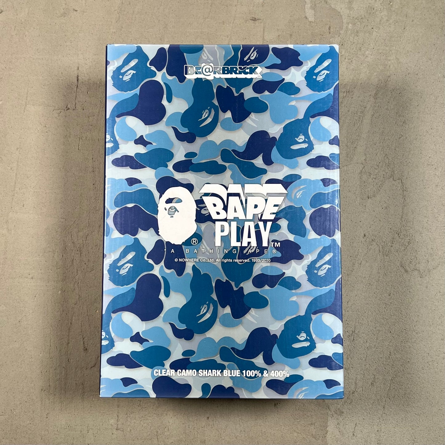Bearbrick BAPE ABC Camo Shark Set Clear Blue (2020) USED x17310