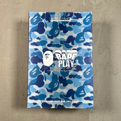 Bearbrick BAPE ABC Camo Shark Set Clear Blue (2020) USED x17310