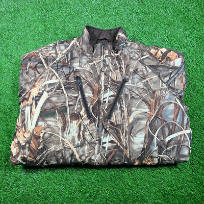 1990s Cabela's Real Tree Reversible Down Jacket Size Large USED v18031