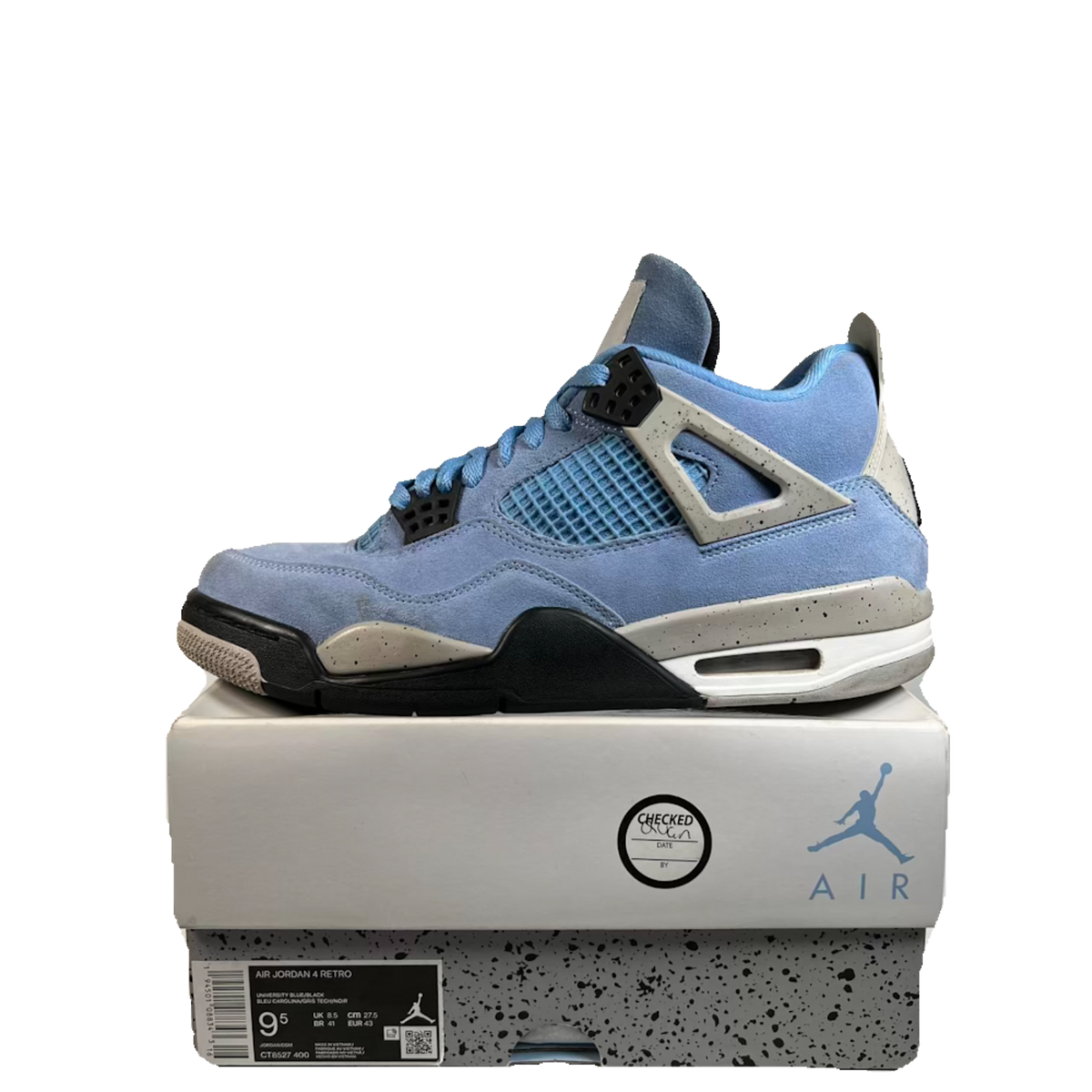 Jordan 4 University Blue (2021) Size 9.5 USED s23356
