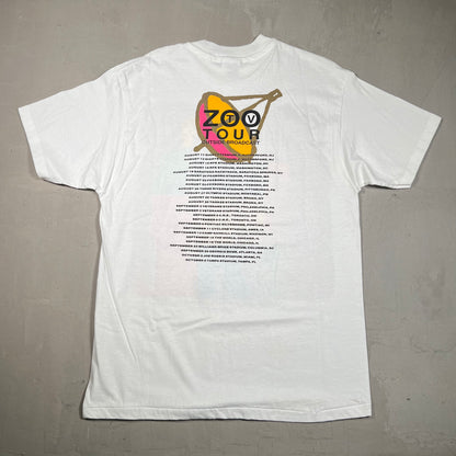1992 U2 Outside Broadcast Tour White Tee Size Large USED v16612