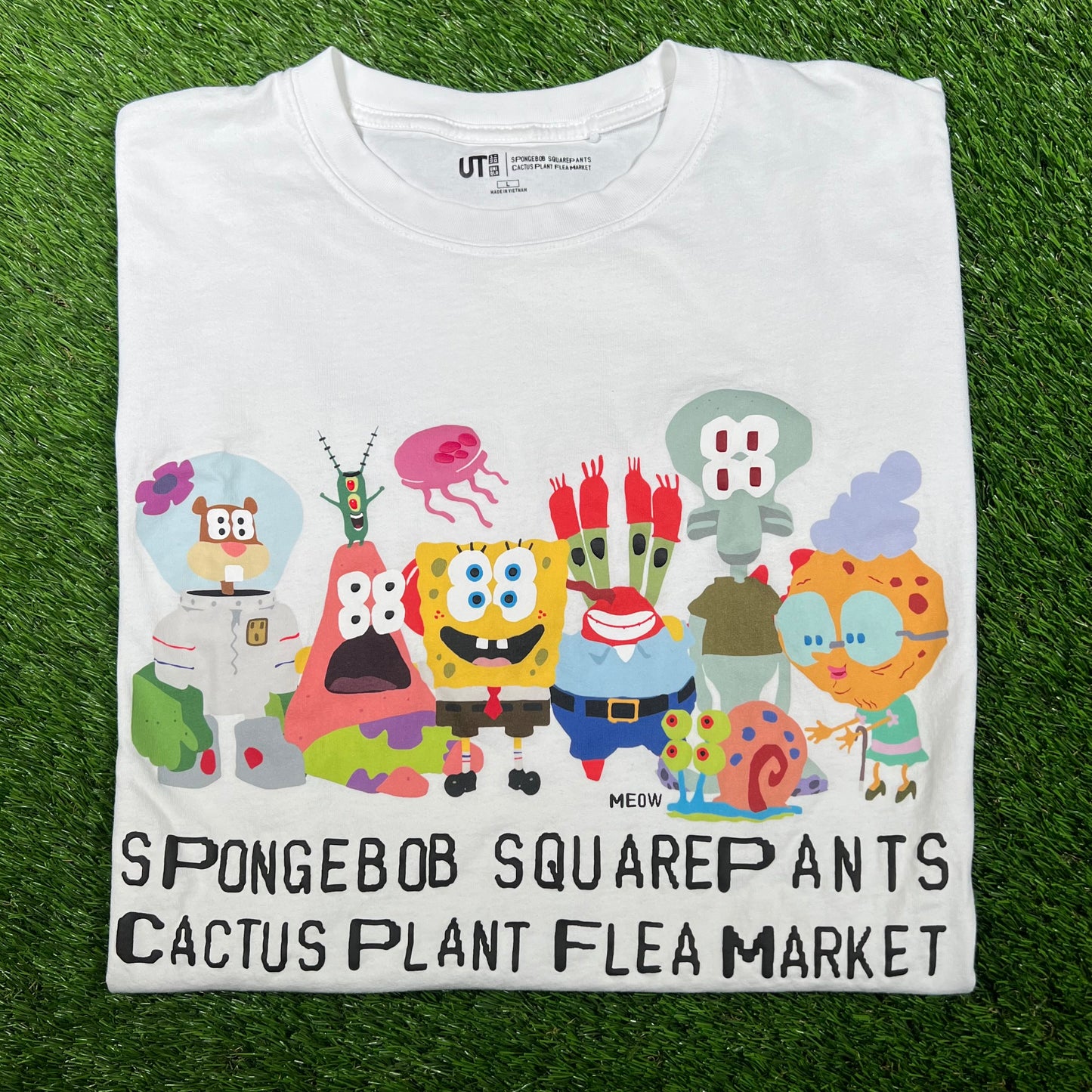 CPFM Uniqlo Spongebob White Tee Size Large USED x14793