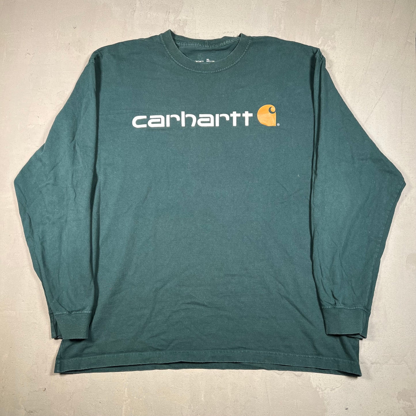 Carhartt Green Logo Longsleeve Size XL USED v19417