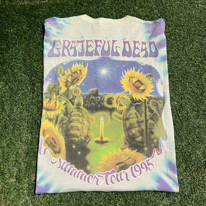 1995 Grateful Dead Summer Tour Turtles Tie Dye Tee Size XL USED v16348