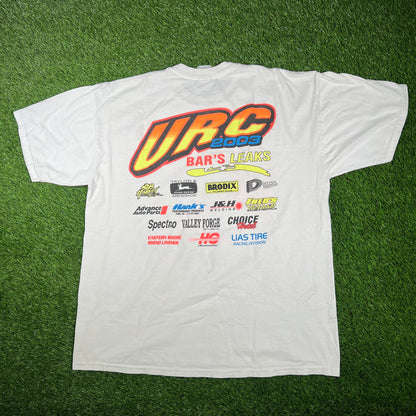 2003 URC White Drag Racing Tee Size XL USED v17343