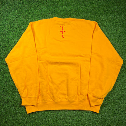 Cactus Jack "Live from Utopia" Yellow Crewneck Size Medium NEW x16617