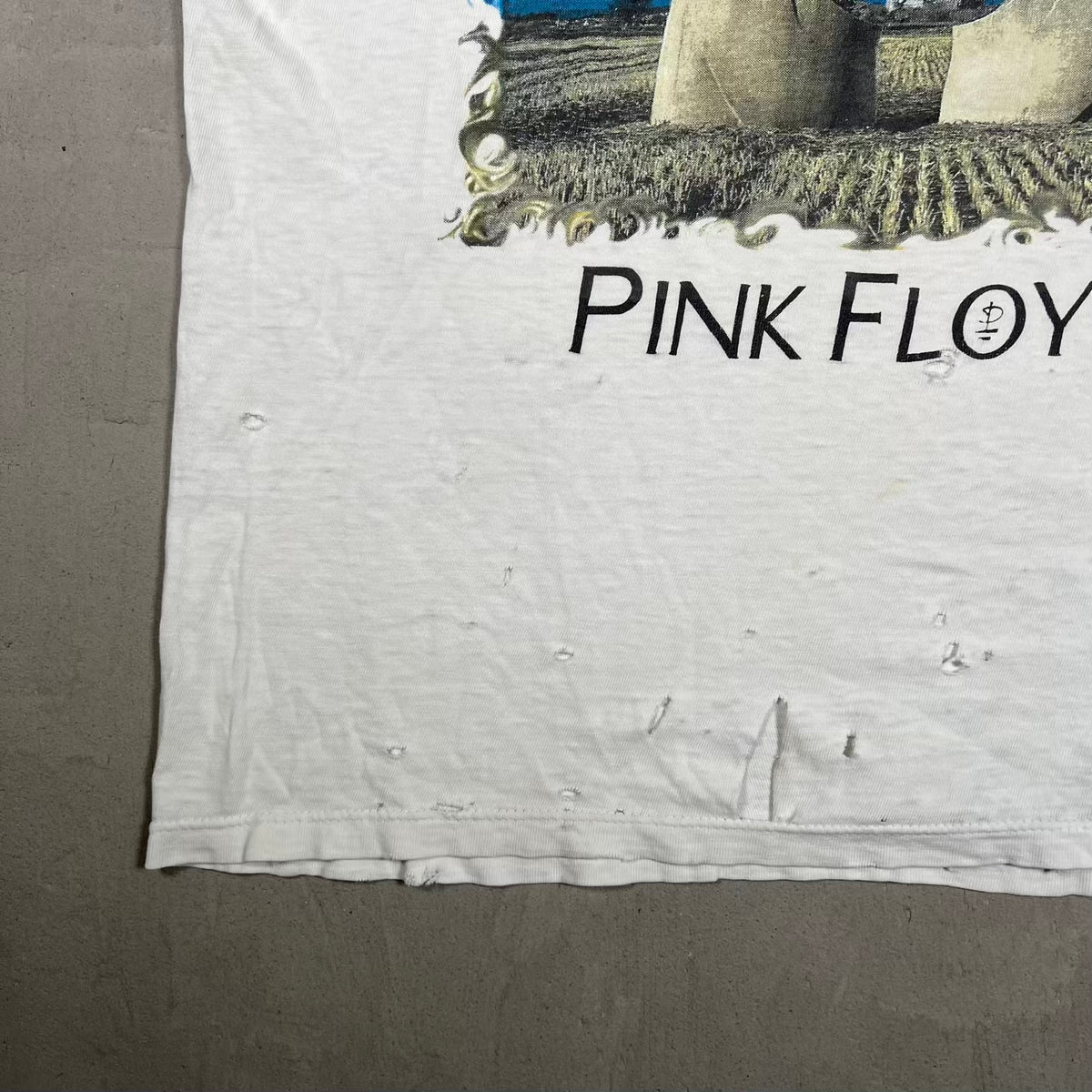 1994 Pink Floyd North American Tour White Trashed Tee Size XL USED v20161