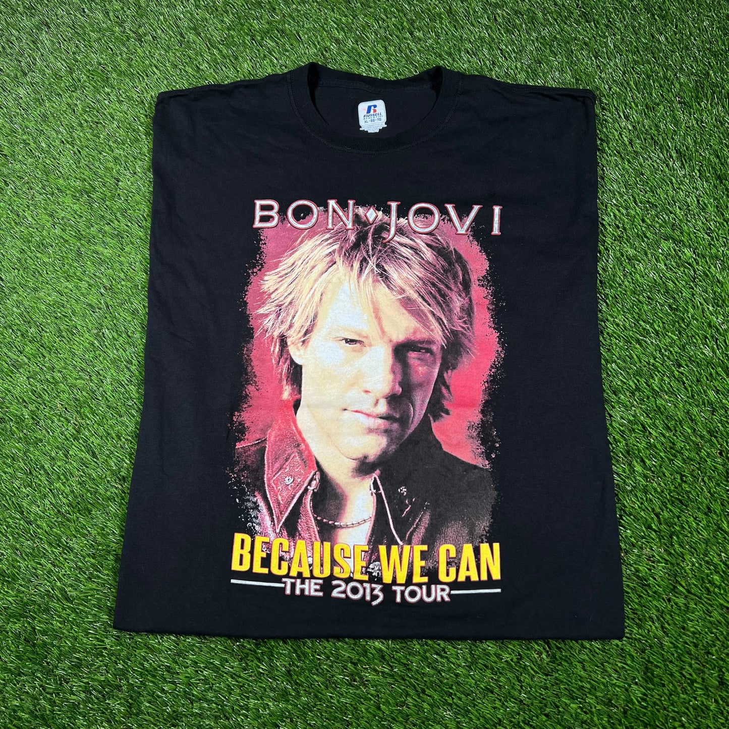 2013 Bon Jovi Because We Can Tour Black Tee Size XL USED v17280