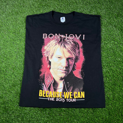 2013 Bon Jovi Because We Can Tour Black Tee Size XL USED v17280