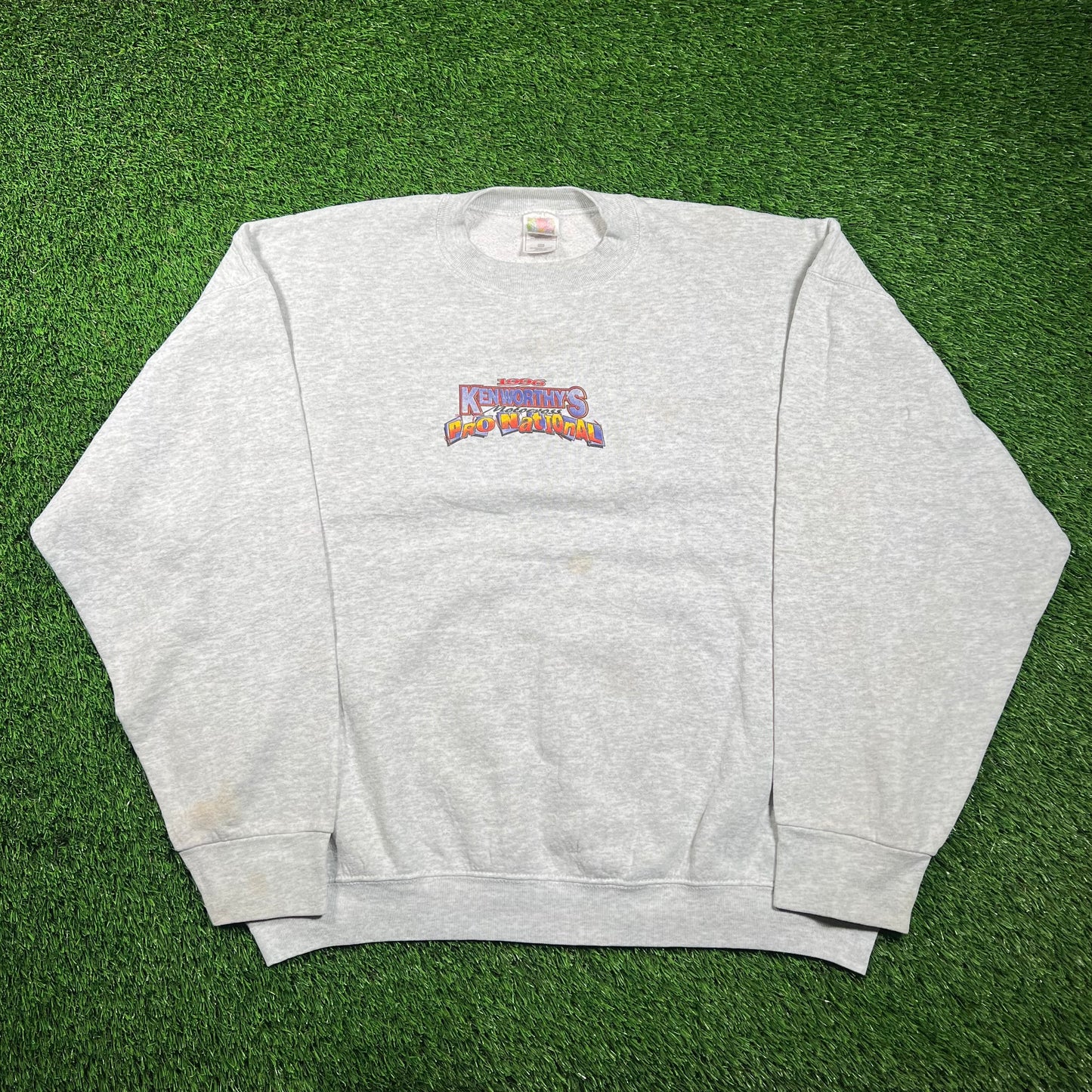 1996 Pro National Dirt Biker Racing Grey Crewneck Size XXL USED v18603