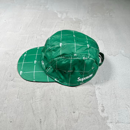 Supreme Lacoste Reflective Grid Cap Green (2018) USED x18515