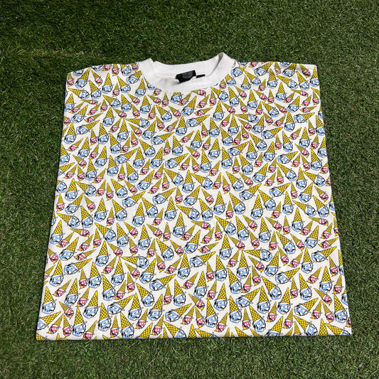 Billionaire Boys Club BBC Ice Cream AOP Cones White Tee Size XXL NEW x14084