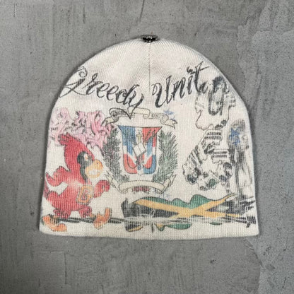 GreedyUnit AOP Cream Beanie USED x18758