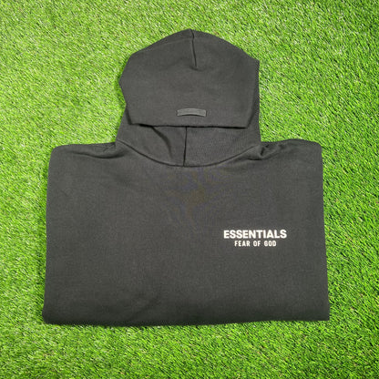 Fear Of God Essentials Black/White Lettering Hoodie Size Medium USED x15407