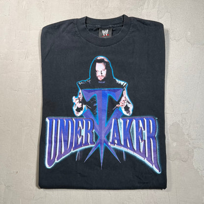 2002 The Undertaker Wrestle Mania Black Tee Size Large USED v19533