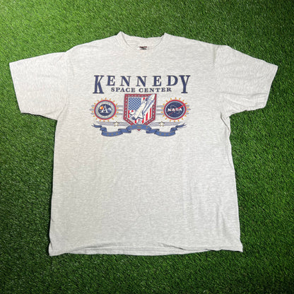1990s Kennedy Space Center Nasa Grey Tee Size XL USED v18179