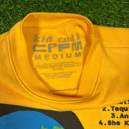 Kid Cudi CPFM Man on Moon 3 Yellow Crewneck Size Medium USED x16702
