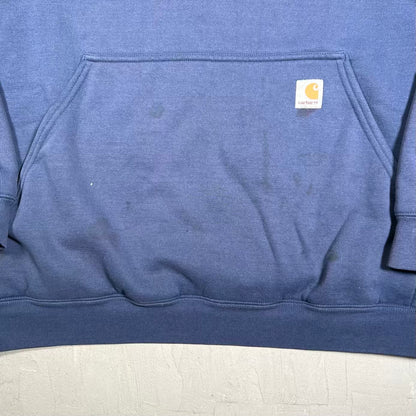 Y2K Carhartt Half Zip Thermal Lined Navy Hoodie Size 3XL USED v20373