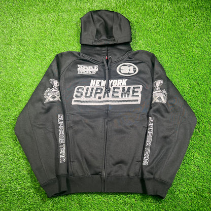 Supreme Black FootBall Zip Up Hoodie (2025) Size Small USED x16726