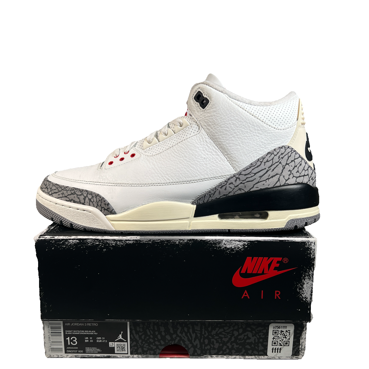 Jordan 3 White Cement Reimagined (2023) Size 13 USED s22568