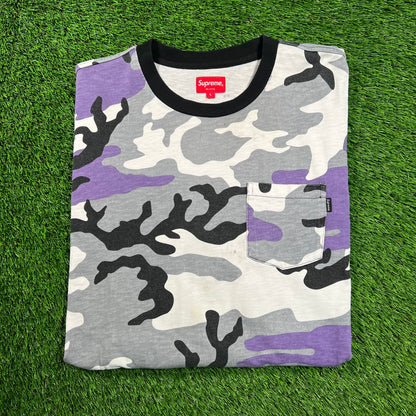 Supreme Purple Camo Longsleeve Pocket Tee (2016) Size Large USED x16223