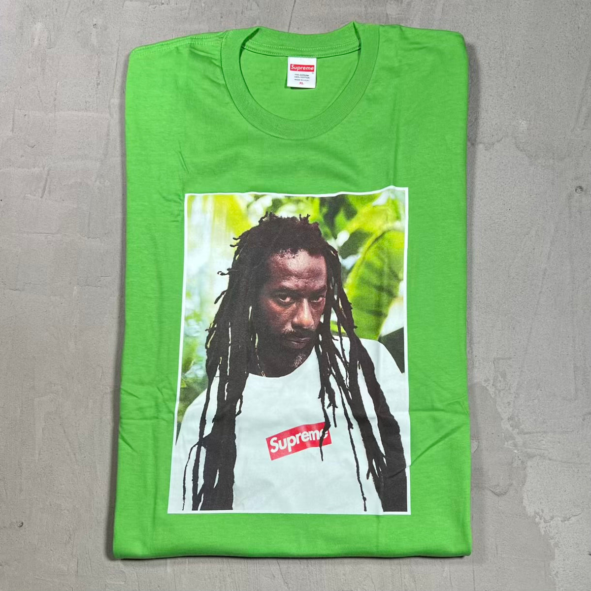 Supreme Buju Banton Photo Green (2019) Tee Size XL NEW x18548