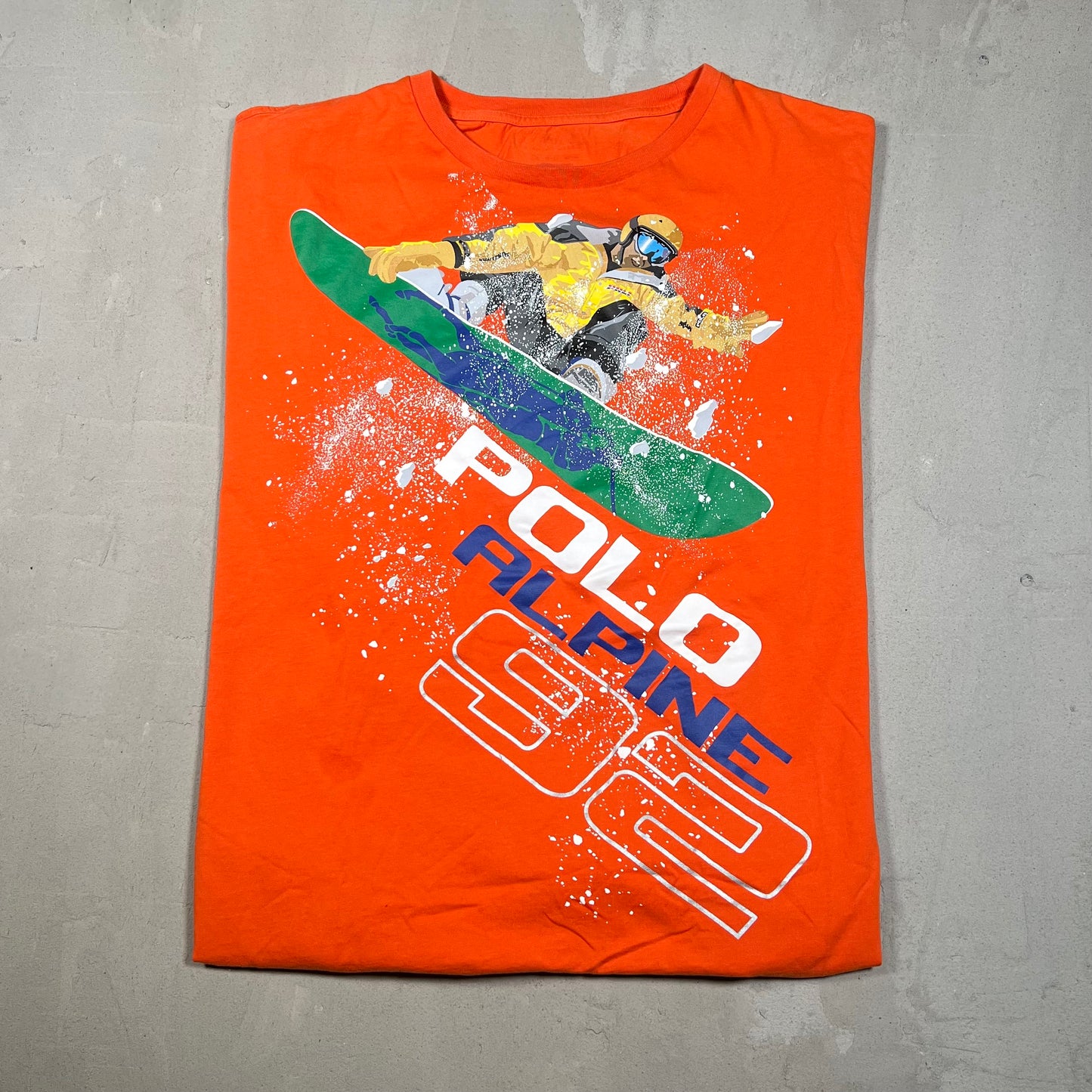 Polo Ralph Lauren Alpine 92 Snowboard Orange Longsleeve Size Large USED v18938