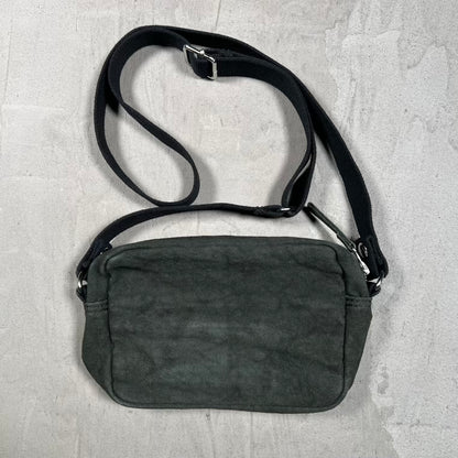 Stussy WorkGear Washed Black Zip Sidebag USED x18644