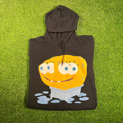 Spongebob Uniqlo Tub Black Hoodie Size Large USED x15755