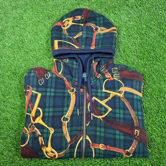 Polo Ralph Lauren Horse Bridle Fleece Hoodie Size Large USED v17072