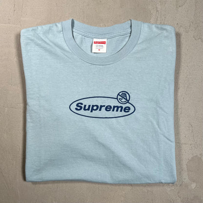 Supreme Warning Tee Dusty Blue (2022) Size Large USED x17502