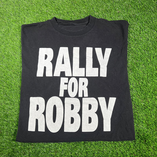 Y2K Black "Rally for Robby" Nascar Tee Size Large USED v17360