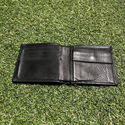 1990s Prada Leather Bilfold Black Wallet USED x14076