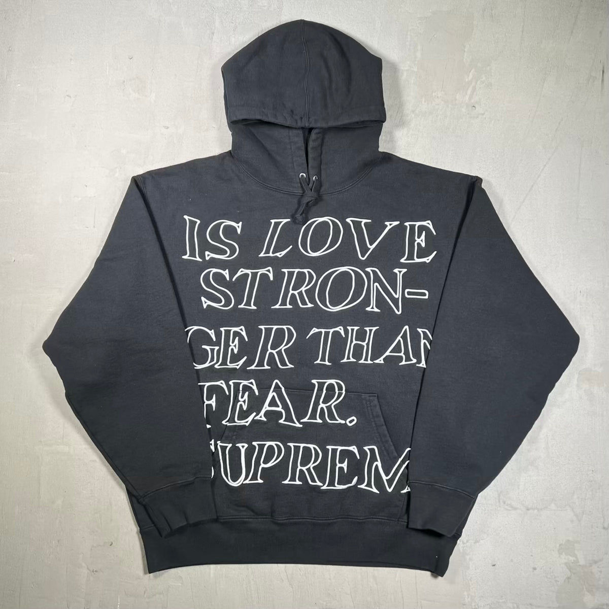 Supreme Stronger Than Fear Hoodie Black (2023) Size Large NEW x18980