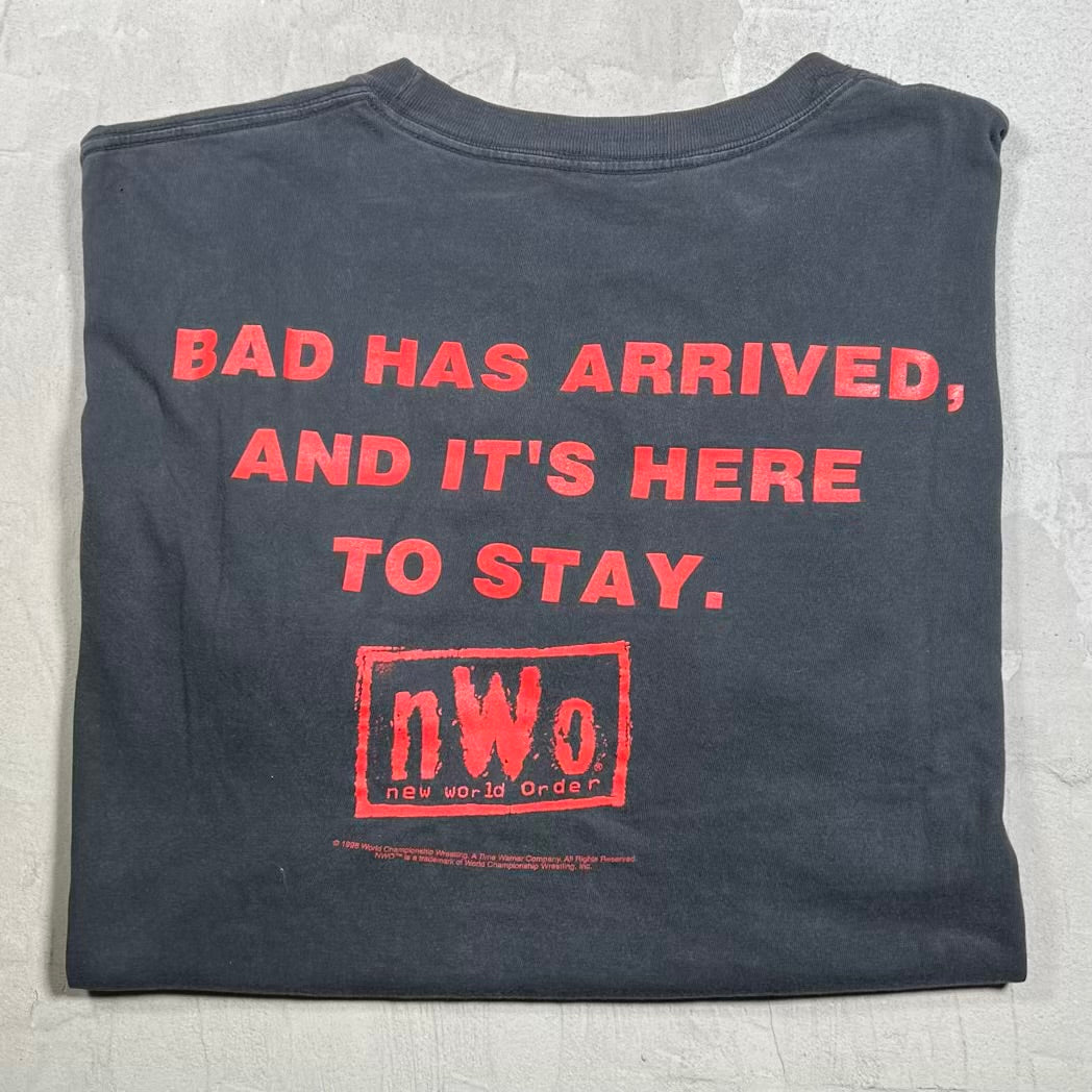 1998 WCW NWO "Bad Has Arrived And Its Here to Stay" Black Tee Size XL USED v20171