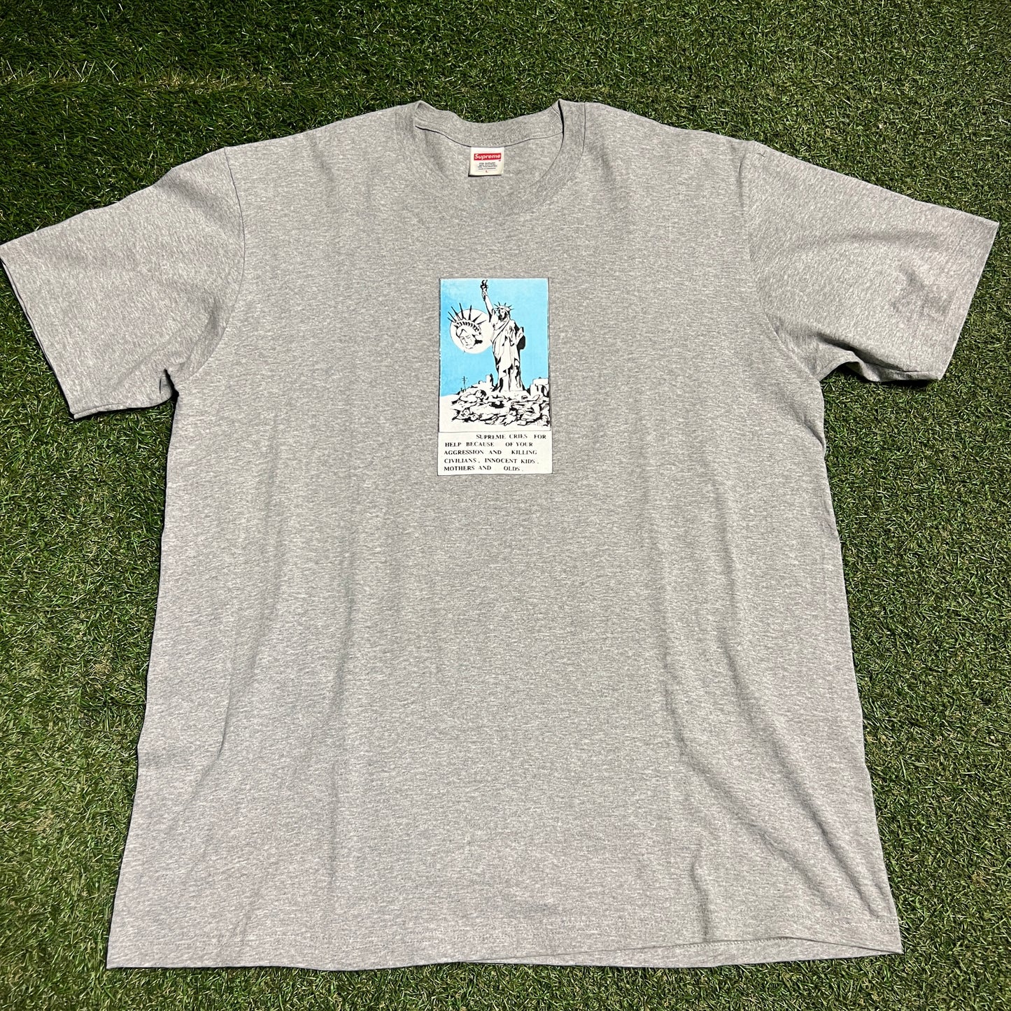 Supreme Liberty 2024 Grey Tee Size Large USED x13742