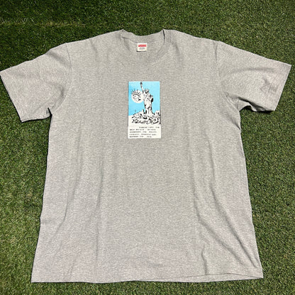 Supreme Liberty 2024 Grey Tee Size Large USED x13742