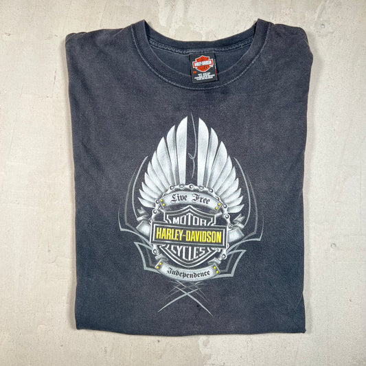 Y2K Harley Davidson Black "Independence" Tee Size 3XL USED v19405